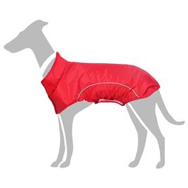 vidaXL Capa de chuva para cães com tiras reflectoras vermelho M