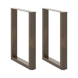 vidaXL Pernas p/ mesa de jantar 2 pcs forma U 70x(72-73)cm aço natural