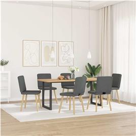 vidaXL Cadeiras de jantar 6 pcs tecido cinzento-escuro