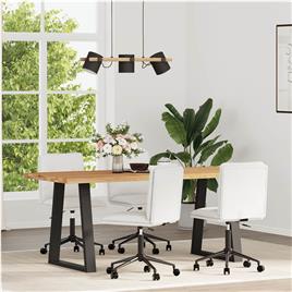 vidaXL Cadeiras de jantar 4 pcs couro artificial branco