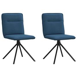 vidaXL Cadeiras de jantar 2 pcs tecido azul