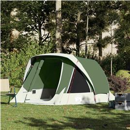 vidaXL Tenda de campismo cabana para 4 pessoas impermeável verde