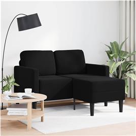 vidaXL Sofá 2 lugares com Chaise em L 125 cm veludo preto