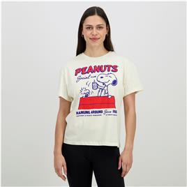 T-shirt Snoopy - Bege - T-shirt Mulher Peanuts tamanho M