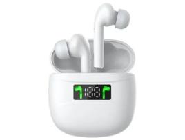  - Auriculares YEMAESRE Versão Led Toque Inteligente Carregamento Rápido Type-C Redução YEMAESRE Tecido Bluetooth Branco