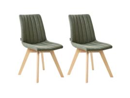 Conjunto de 2 cadeiras de jantar BELIANI Calgary ii de Poliéster Verde 48x56x86