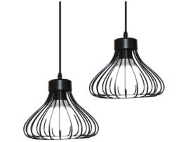 2 Lustres Cage Vintage 23cm, Luminária E27 para Sala e Restaurante