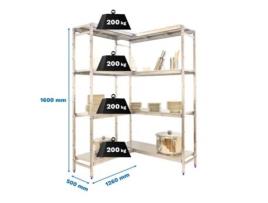 Estante Metálica Simoninox Corner 4ss/1600x(1760-1260)x500
