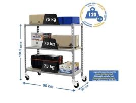 Maderclick Mobile 3/300 900 Prateleira Metálica Cinza/madeira