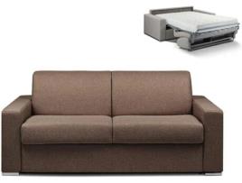 Sofá Cama Calito VENTE-UNIQUE (Castanho Chocolate - Tecido e Veludo - 194x94x85 cm/Dimensões da cama: 140-159 cm)