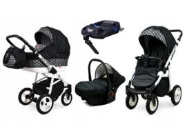 Carrinho de Bebé Multifuncional BABYLUX ALU WAY 4 EM 1 – Optical black - Ajustável e dobrável Construção leve em alumínio Reversibilidade Acessórios