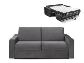 Sofá Cama DUNLOPILLO (194 x 94 x 85 Tamanho Cama: 140 - 159 cm - Veludo - Cinzento)