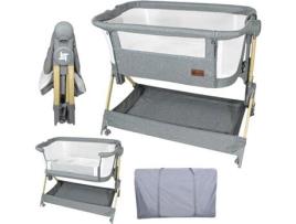 Twinly - Berço Co-Sleeping para Bebê, Miniberço Portátil de Viagem, Dobrável com Facilidade, Compacto, Altura Ajustável em 5 Posições, Desde o Nascime