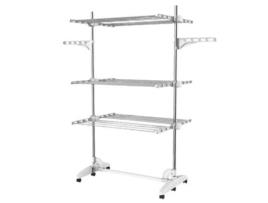 Todeco Estendal, VaralMaterial Tubos de aço inoxidávelCarga máxima 3 kg por barra de suporte3 prateleiras, Branco, com abas - Branco