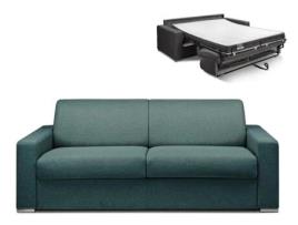 Sofá Cama DUNLOPILLO (214 x 94 x 85 Tamanho Cama: 160 - 179 cm - Veludo - Azul)