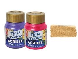 TINTA TECIDO 37ML METALICA OURO 04340532 ACRILEX