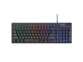Teclado mecânico para jogos AJAZZ AF981 Wired Feeling, placa inferior de metal, ajuste de rolo, preto misto