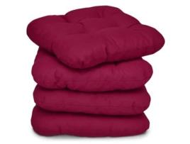 Almofada para Cadeira Lisa 40X40X8Cm Vermelho 4 Unid. BEAUTISSU