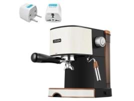 Máquina de café expresso 20 bar com escova de leite pequena máquina de café semiautomática 1L tanque de água máquina de café -preta QINGQUE