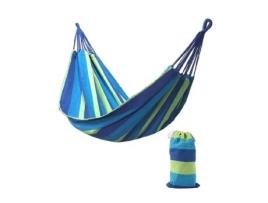 280 80cm 2 Pessoas Rede Listrada Cama De Lazer Ao Ar Livre Cama De Suspensão Engrossada - Azul LESHP