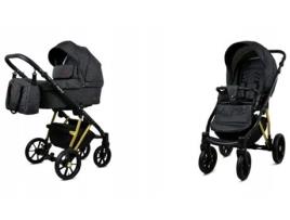 Carrinho de Bebé Multifuncional BABYLUX MARLUX 2 Em 1 -Onyx Gold Frame - Ajustável e dobrável Construção leve em alumínio - Acessórios