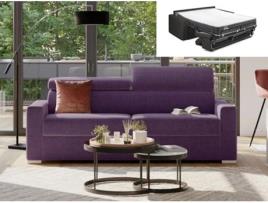 Sofá Cama DUNLOPILLO (216 x 94 x 100 Tamanho Cama: 160 - 179 cm - Veludo - Roxo)