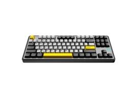 Teclado mecânico para jogos AJAZZ AK870 com eixo magnético e fio RGB preto, cinzento e amarelo