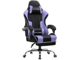 Cadeira De Escritório Gtplayer Para Jogos, Em Tecido, Ergonómica, Com Apoio Para Os Pés, Apoio De Cabeça E Almofada Lombar, Roxo