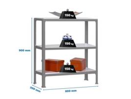 Simonhome Click Wood Mini 3/300 Prateleira De Metal Cinza/branca