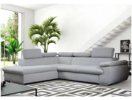 Sofá Cama Fabien VENTE-UNIQUE (Cinzento Claro - Tecido e Veludo - 271x221x96 cm/Dimensões da cama: 120 – 139 cm)
