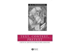Livro Text, Context, Pretext: Critical Issues in Discourse Analysis (Language in Society) H. G. Widdowson (Inglês)