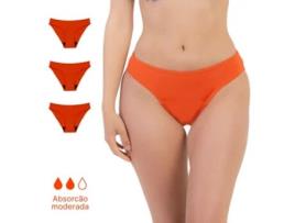 Pacote De 3 Biquíni Menstrual Clássico Laranja Fluxo Normal Ecowoman