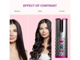 Ferro de ondulação automático sem fio para cabelo com temperatura ajustável e display LCD YOUKUKE