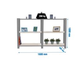 Officlick 3/300 Madeira 1600 Cinza/osb Estante Metálica