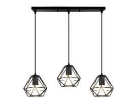 Lâmpada pendente LED com 3 lâmpadas E27 para quarto e bar