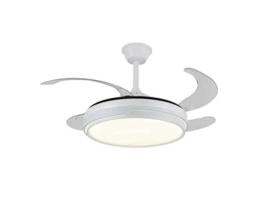 Ventilador DC SELINA L LED branco conectividade aplicativo controle remoto AKUNADECOR