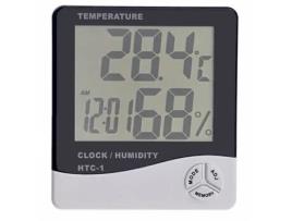 Termômetro digital LCD HTC-1 - QIFULL - Branco - Temperatura, Umidade, Relógio, Alarme QIFULL