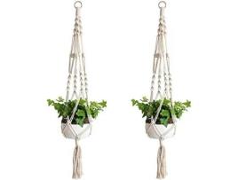 2 pçs vaso de flores planta cabide corda planta cabide macrame porta decoração para interior e exterior pendurado varanda FABLCREW