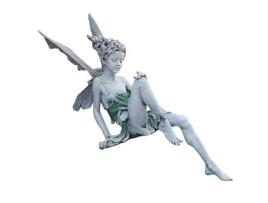 Ornamento de jardim de fadas, estatueta de fada com asas, estátua, artesanato de resina de 18cm de altura para quarto DIERCOSY