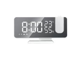 Despertador de projeção Relógios digitais de rádio FM para quartos Relógio de tela LED de 7,3 polegadas com carregador USB 4 Dimmer HOMYL