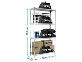Estante Metálica Simonclick Megaplus 4/300 1500 Galva