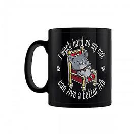 Grindstore eu trabalho duro para que meu gato possa viver uma caneca de vida melhor Preto One Size