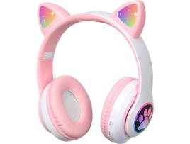 Bluetooth sem fio gato orelha fones de ouvido dobrável menina fones de ouvido bluetooth para crianças som estéreo fone de ouvido de áudio eu1623