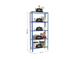 Simonhome Click Wood Mini Prateleira Metálica 5/300 Azul/branco