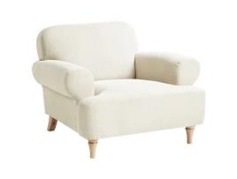 Poltrona Beliani Kiberg De Poliéster Creme 103x98x83