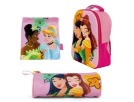 Conjunto Volta Às Aulas PRINCESAS Creche Mochila Saco de Lanche e Estojo 74464