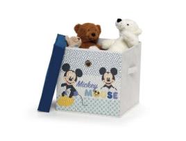 Recipiente de armazenamento - Domopak Living - Mickey Mouse - 30x30x30 cm - Polialgodão decorado - Multicolor