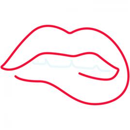 Led Sign 40 Biting Lips (red/cold white)