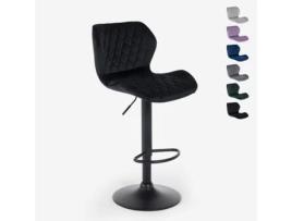 Banco de Bar Cozinha Moderno em Veludo Ajustável Jersey SUPERSTOOL