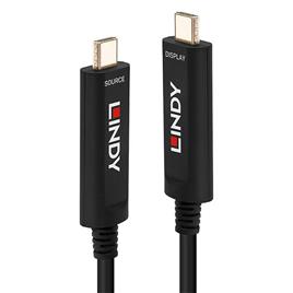 Lindy Cabo De Vídeo Híbrido De Fibra óptica Usb Tipo C Cabo De Fibra óptica 15 M